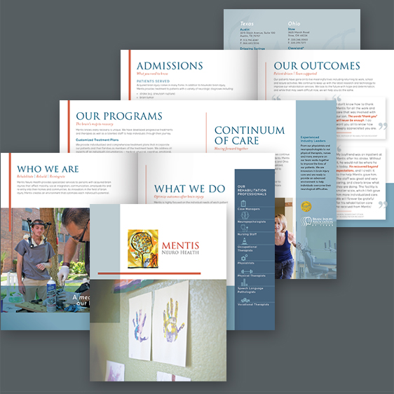 Tell Your Tale Marketing & Design streamlined a 14 page brochure into a more friendly 8 page brochure and reduced printing costs in the process.