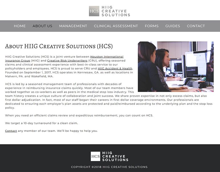 HIIG Creative Solutions - about page