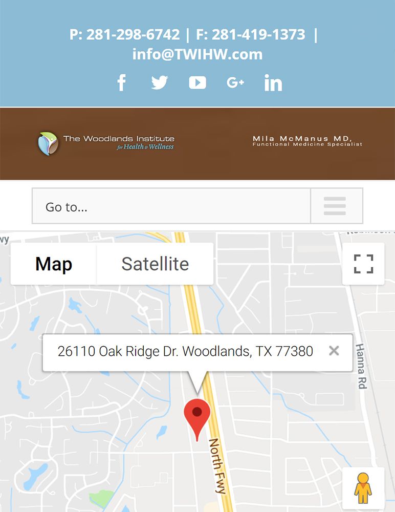 The Woodlands Wellness Institute for Health and Wellness - Contact mobile view