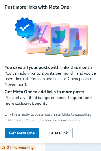 facebook link limits business pages
